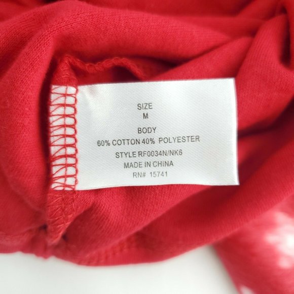 Karen Neuburger Mens Red White Short Sleeve T Shirt And Fleece Pajama Set Size M - Picture 4 of 12